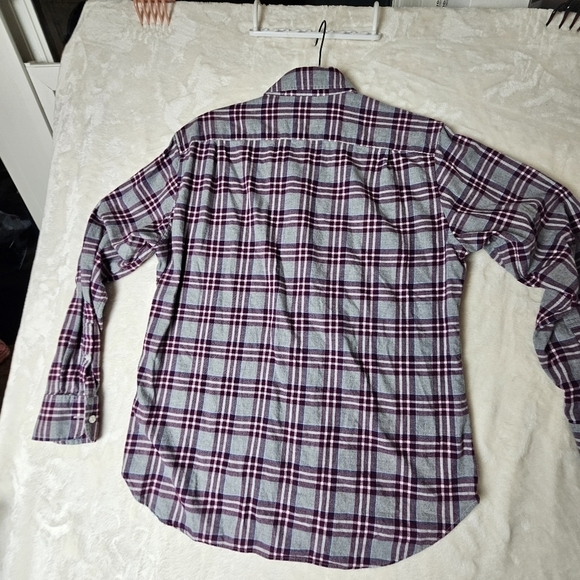 Bonobos Shirt Slim Fit Plaid Medium Men’s Gray Purple Cotton Fall Holiday - Picture 5 of 7